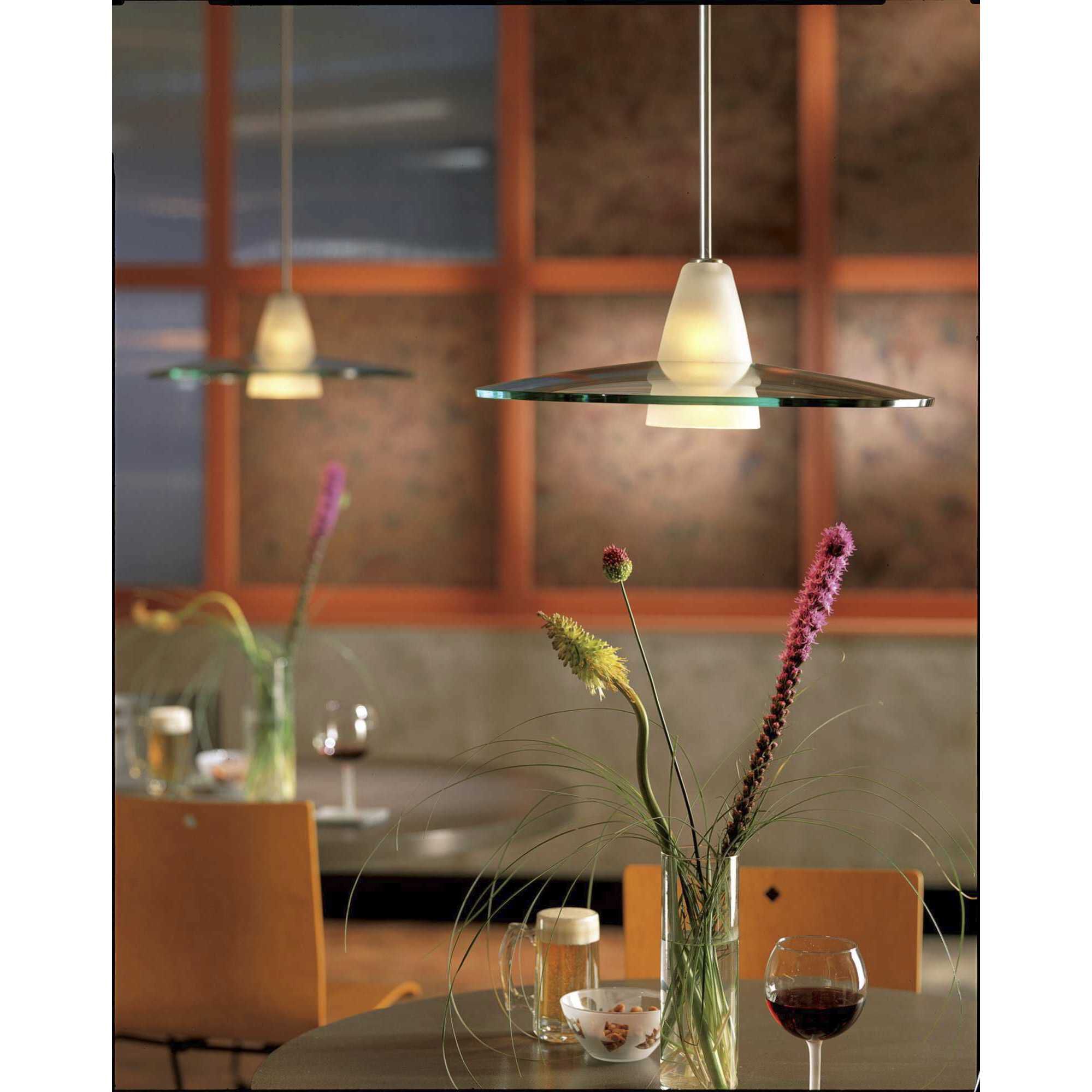 Progress P5012 09 Glass Pendants 1 Light 20 inch Brushed Nickel Pendant Ceiling Light